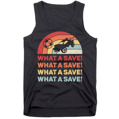 Vintage Retro What A Save Rocket Soccer Car League Tank Top