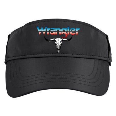 Vintage Rodeo Wrangler Western Cow Skull Cow Print Wrangler Adult Drive Performance Visor