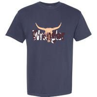 Vintage Rodeo Wrangler Western Cow Skull Print Wrangler Garment-Dyed Heavyweight T-Shirt