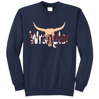 Vintage Rodeo Wrangler Western Cow Skull Print Wrangler Sweatshirt