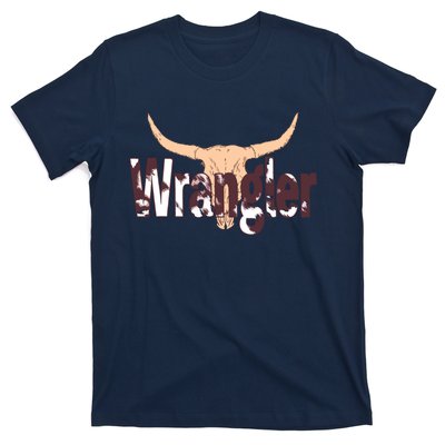 Vintage Rodeo Wrangler Western Cow Skull Print Wrangler T-Shirt