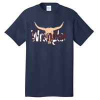 Vintage Rodeo Wrangler Western Cow Skull Print Wrangler Tall T-Shirt