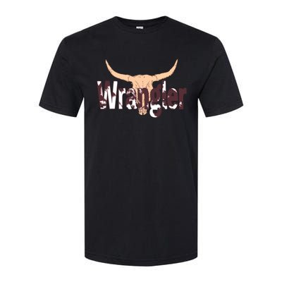 Vintage Rodeo Wrangler Western Cow Skull Print Wrangler Softstyle CVC T-Shirt