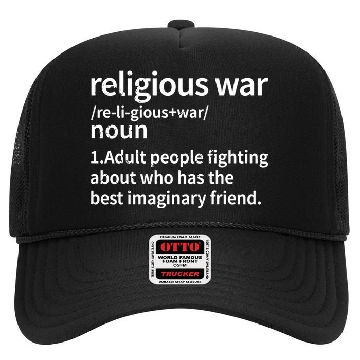 Vintage Religious War Definition Antireligious Activist High Crown Mesh Back Trucker Hat