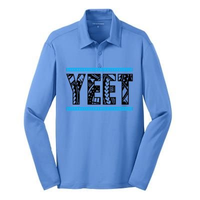 Vintage Retro Yeet Yeet Ww Quotes Design Silk Touch Performance Long Sleeve Polo