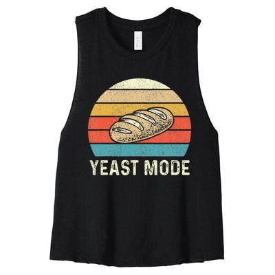 Vintage Retro Yeast Mode Bread Baking Baker Bakery Sourdough Women's Racerback Cropped Tank