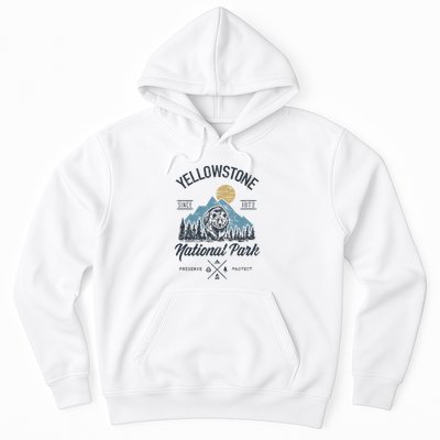 Vintage Retro Yellowstone National Park Hiking Hoodie