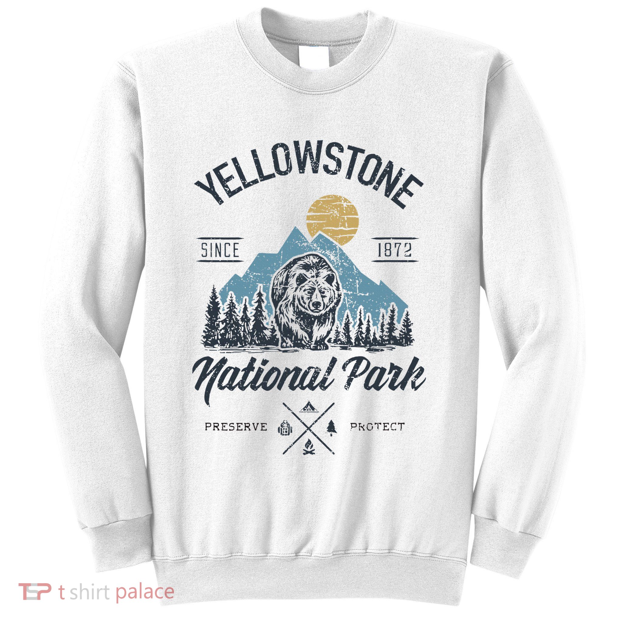 Vintage Retro Yellowstone National Park Hiking Sweatshirt