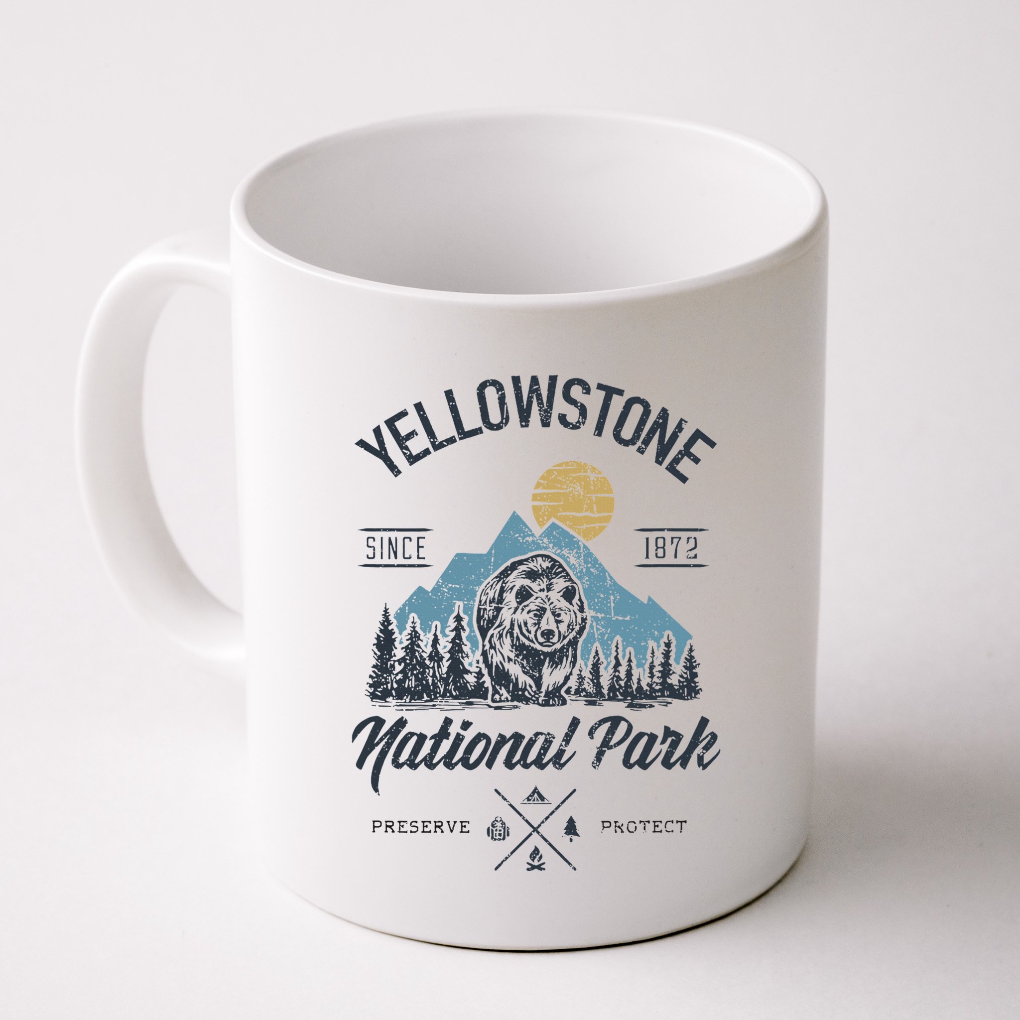 Vintage Retro Yellowstone National Park Hiking Mug