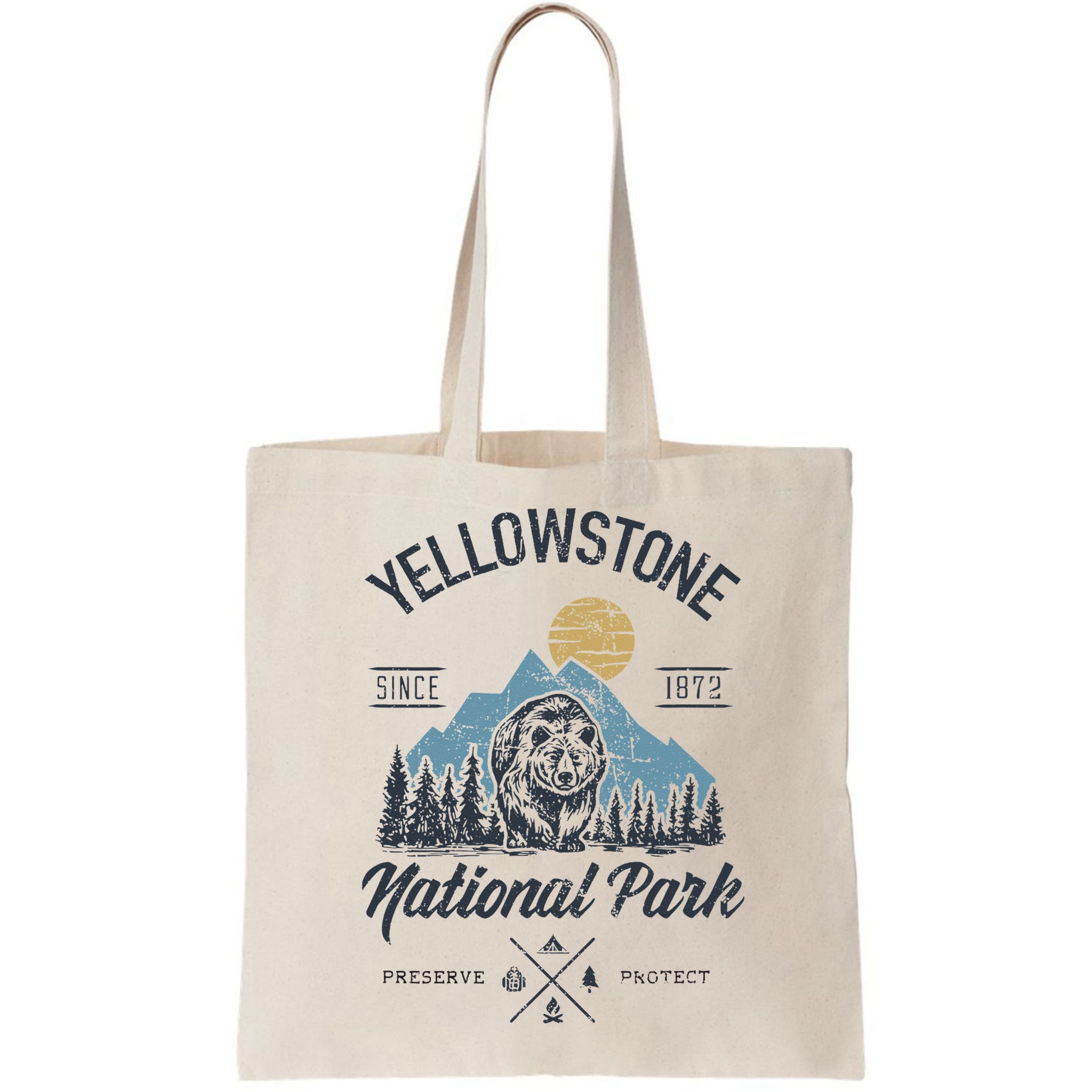 Vintage Retro Yellowstone National Park Hiking Bag