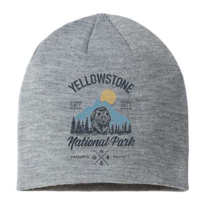 Vintage Retro Yellowstone National Park Hiking Sustainable Beanie