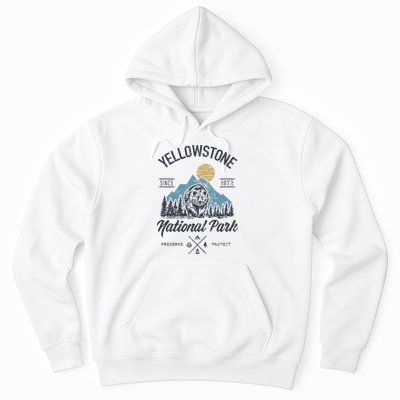 Vintage Retro Yellowstone National Park Hiking Hoodie