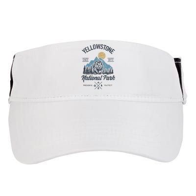 Vintage Retro Yellowstone National Park Hiking Adult Drive Performance Visor