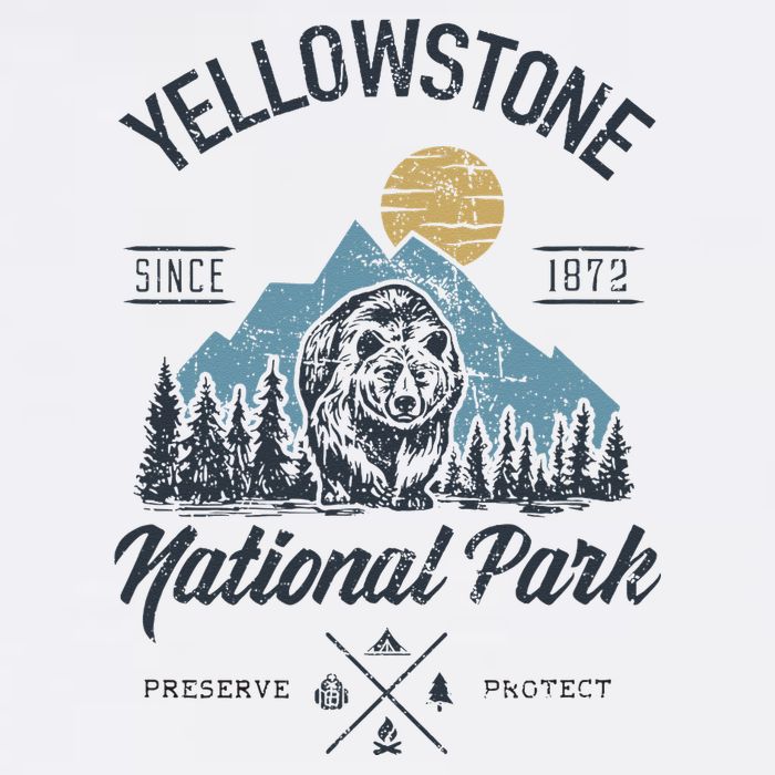 Vintage Retro Yellowstone National Park Hiking Bucket Hat