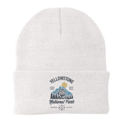 Vintage Retro Yellowstone National Park Hiking Knit Cap Winter Beanie