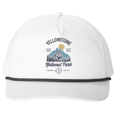 Vintage Retro Yellowstone National Park Hiking Snapback Five-Panel Rope Hat