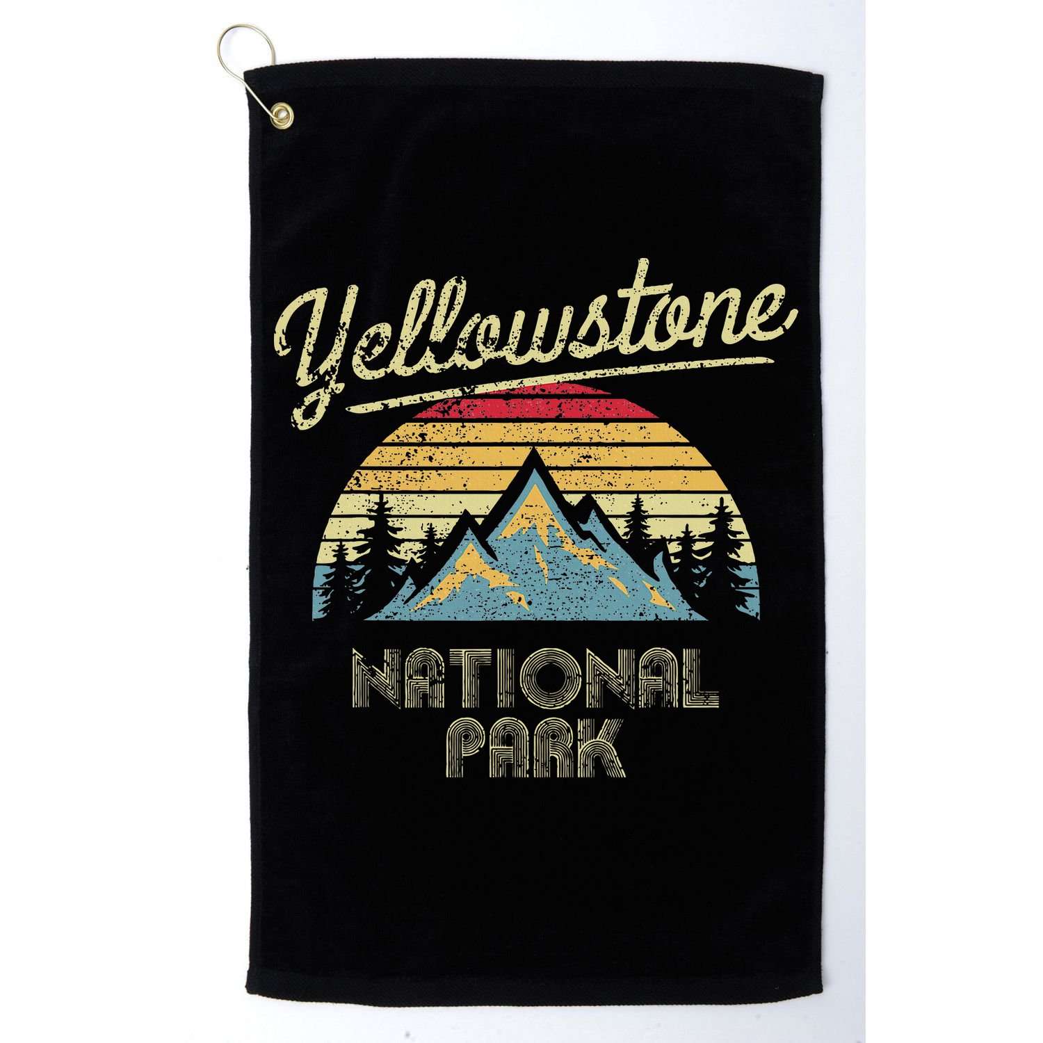 Vintage Retro Yellowstone National Park Golf Towel