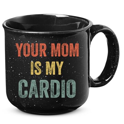 Vintage Retro Your Mom Is My Cardio Funny Gift 15oz Campfire Ceramic Mug