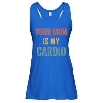 Vintage Retro Your Mom Is My Cardio Funny Gift Ladies Essential Flowy Tank
