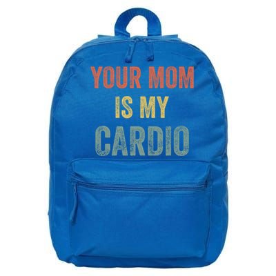 Vintage Retro Your Mom Is My Cardio Funny Gift 16 in Basic Backpack