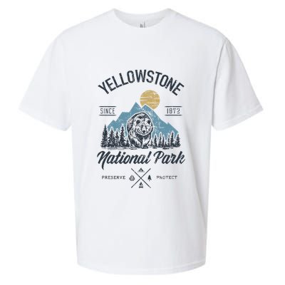 Vintage Retro Yellowstone National Park Hiking Sueded Cloud Jersey T-Shirt