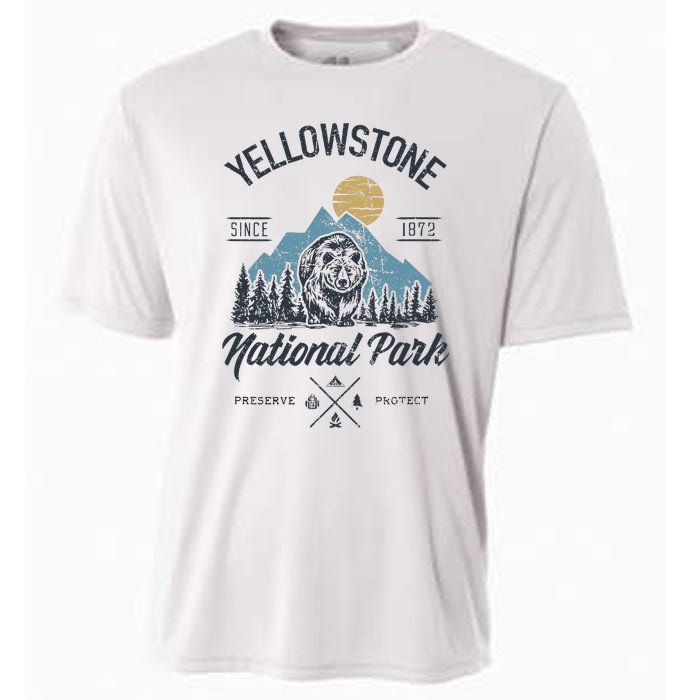 Vintage Retro Yellowstone National Park Hiking Cooling Performance Crew T-Shirt