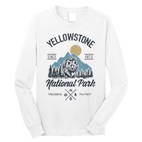 Vintage Retro Yellowstone National Park Hiking Long Sleeve Shirt