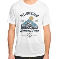 Vintage Retro Yellowstone National Park Hiking Adult ChromaSoft Performance T-Shirt