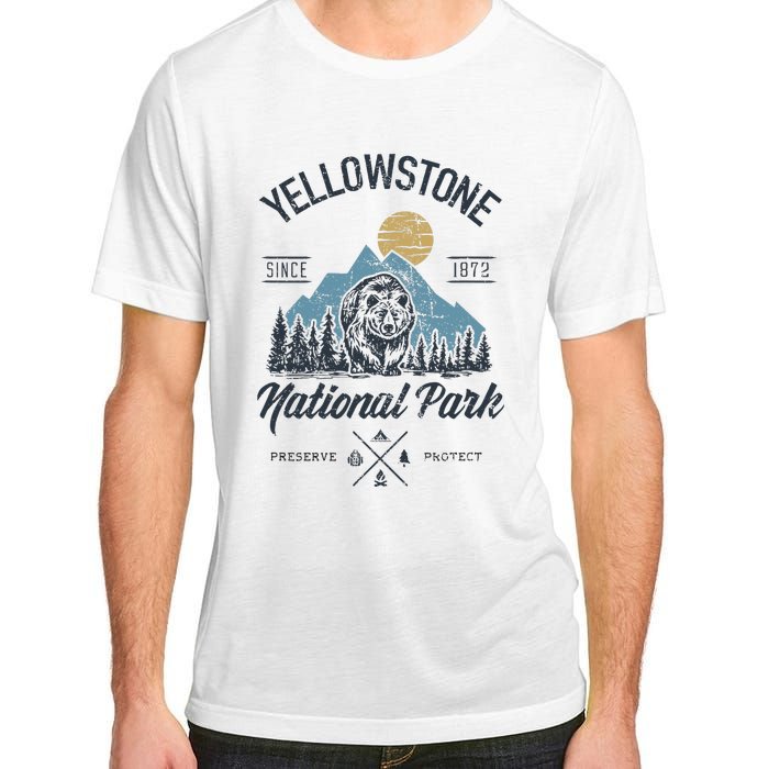 Vintage Retro Yellowstone National Park Hiking Adult ChromaSoft Performance T-Shirt