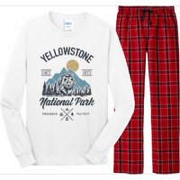 Vintage Retro Yellowstone National Park Hiking Long Sleeve Pajama Set