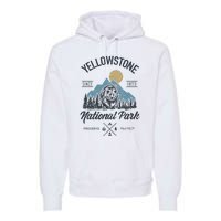 Vintage Retro Yellowstone National Park Hiking Premium Hoodie