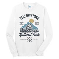 Vintage Retro Yellowstone National Park Hiking Tall Long Sleeve T-Shirt