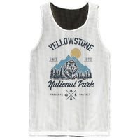 Vintage Retro Yellowstone National Park Hiking Mesh Reversible Basketball Jersey Tank