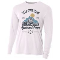 Vintage Retro Yellowstone National Park Hiking Cooling Performance Long Sleeve Crew