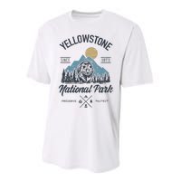 Vintage Retro Yellowstone National Park Hiking Performance Sprint T-Shirt