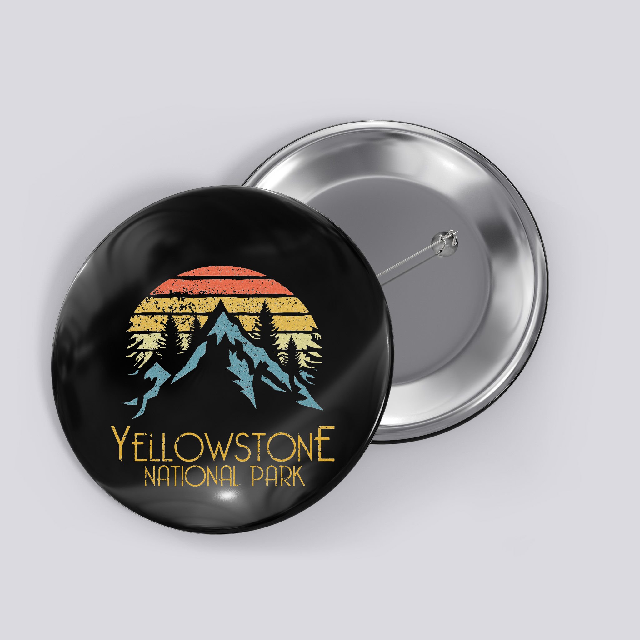 Vintage Retro Yellowstone National Park Wy Button