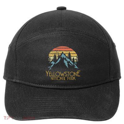 Vintage Retro Yellowstone National Park Wy 7-Panel Snapback Hat
