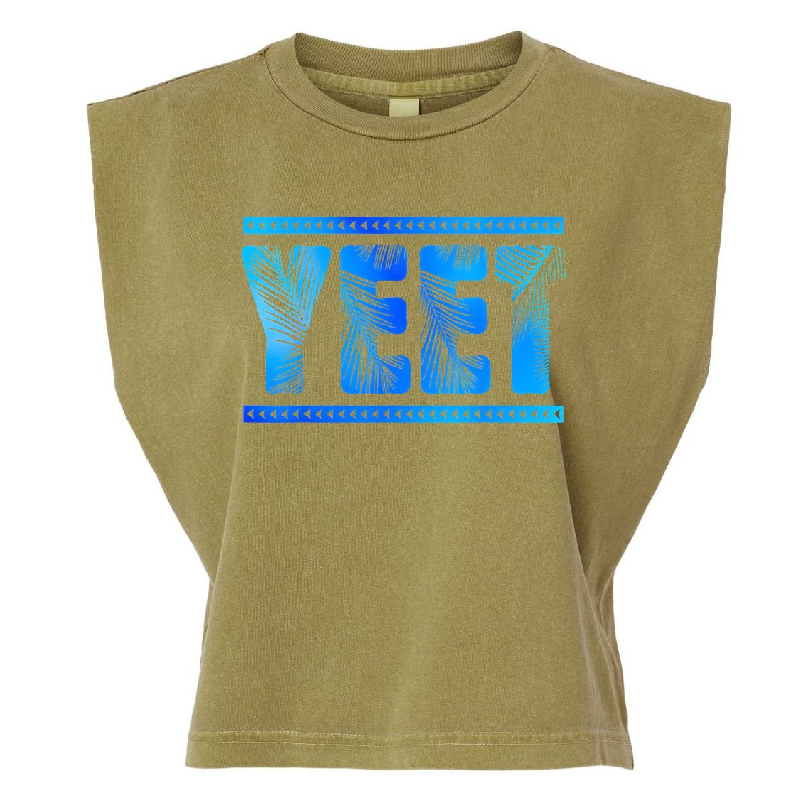 Vintage Retro Yeet Quotes Design Garment-Dyed Women's Muscle Tee