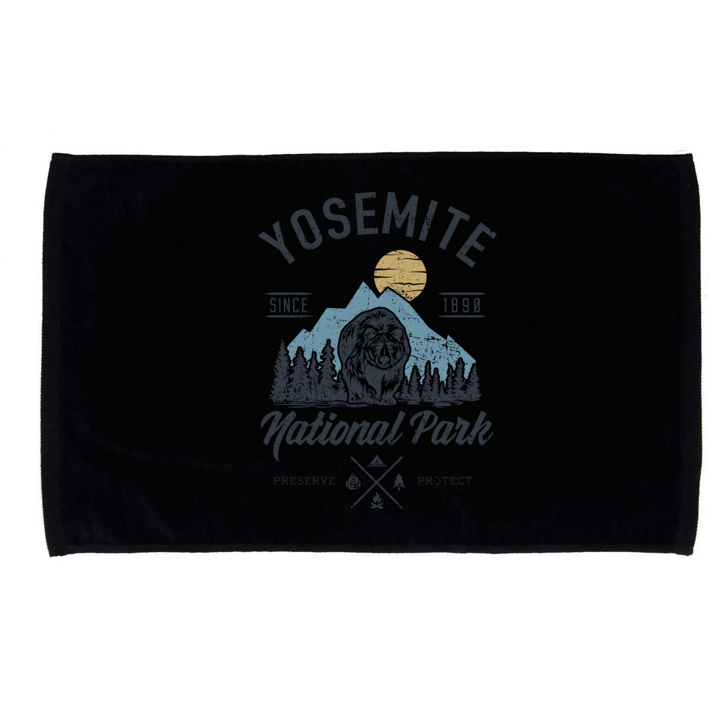 Vintage Retro Yosemite National Park Hiking Gift Microfiber Hand Towel