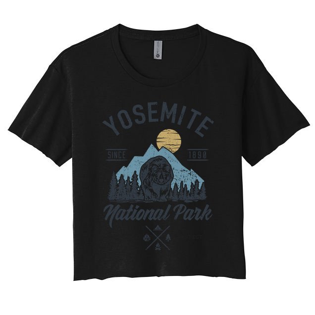 Vintage Retro Yosemite National Park Hiking Gift Crop Top