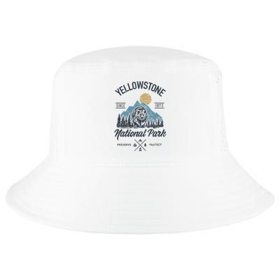 Vintage Retro Yellowstone National Park Hiking Cool Comfort Performance Bucket Hat