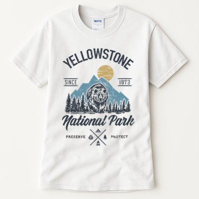 Vintage Retro Yellowstone National Park Hiking Tall T-Shirt