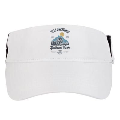 Vintage Retro Yellowstone National Park Hiking Adult Drive Performance Visor