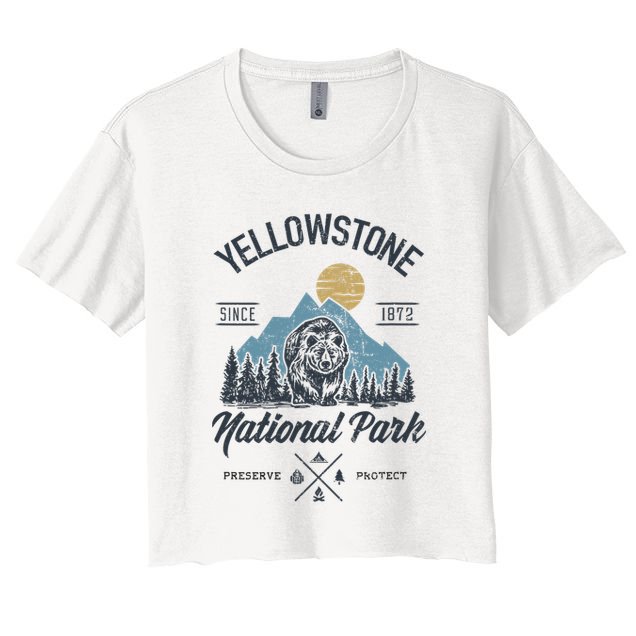 Vintage Retro Yellowstone National Park Hiking Crop Top