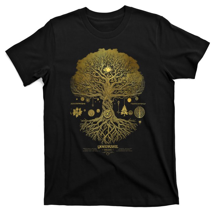 Viking Runes Yggdrasil Tree Of Life Norse T-Shirt