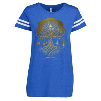 Viking Runes Yggdrasil Tree Of Life Norse Enza Ladies Jersey Football T-Shirt