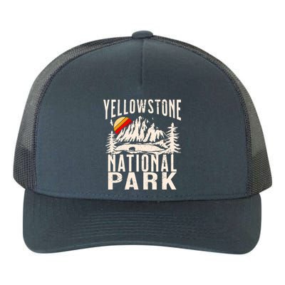 Vintage Retro Yellowstone National Park Yupoong Adult 5-Panel Trucker Hat