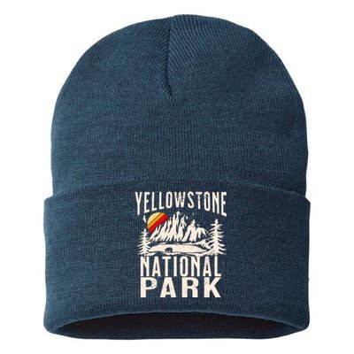 Vintage Retro Yellowstone National Park Sustainable Knit Beanie