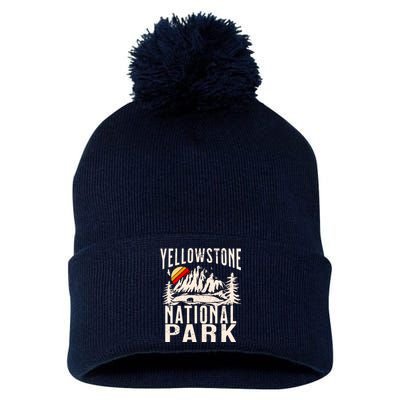 Vintage Retro Yellowstone National Park Pom Pom 12in Knit Beanie