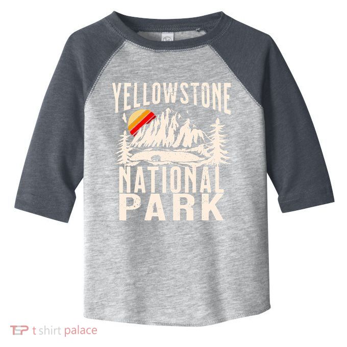 Vintage Retro Yellowstone National Park Toddler Fine Jersey T-Shirt
